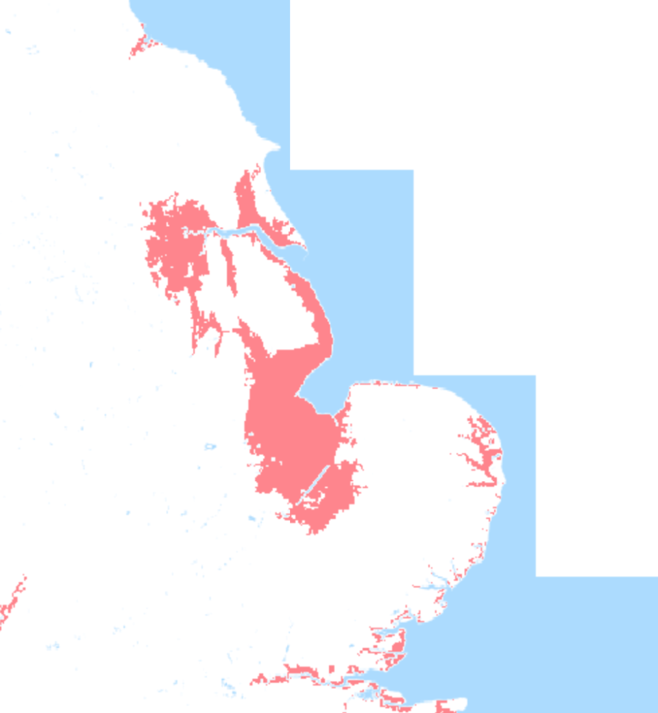 Coastal erosion maps show the areas most at risk around the UK. (Climate Central)