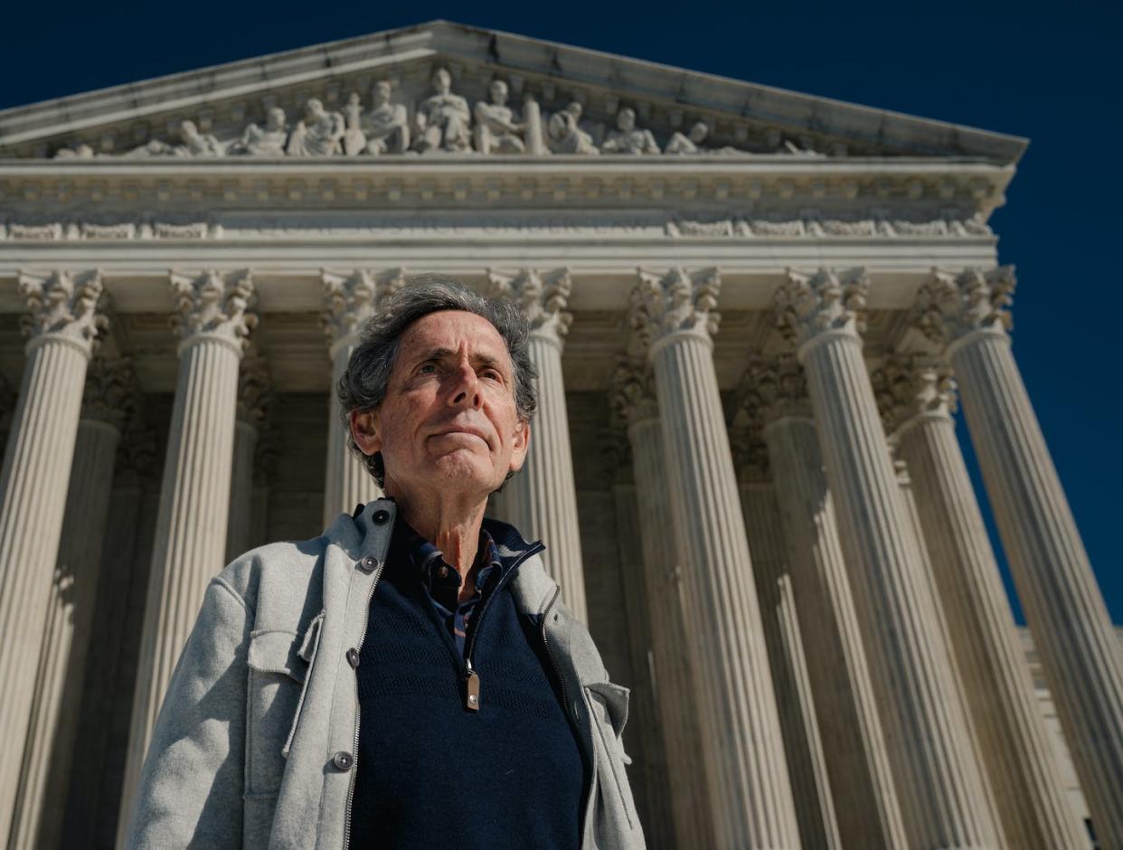 Edward Blum stands in front of the U.S. Supreme Court on Oct. 20, 2022. <a href="https://www.gettyimages.com/detail/news-photo/edward-blum-the-affirmative-action-opponent-behind-the-news-photo/1348676191?adppopup=true" rel="nofollow noopener" target="_blank" data-ylk="slk:Shuran Huang for The Washington Post via Getty Images;elm:context_link;itc:0;sec:content-canvas" class="link ">Shuran Huang for The Washington Post via Getty Images</a>