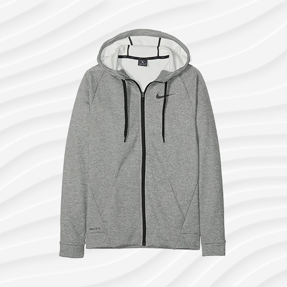 the grey nike dri fit therma hoodie