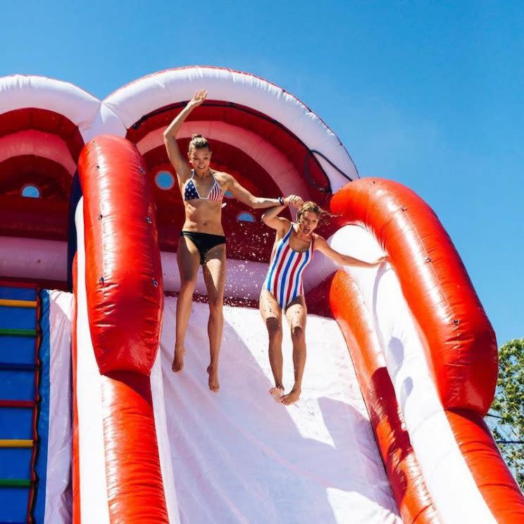 Taylor’s squad gets wet and wild. (Photo: Taylor Swift via Instagram)