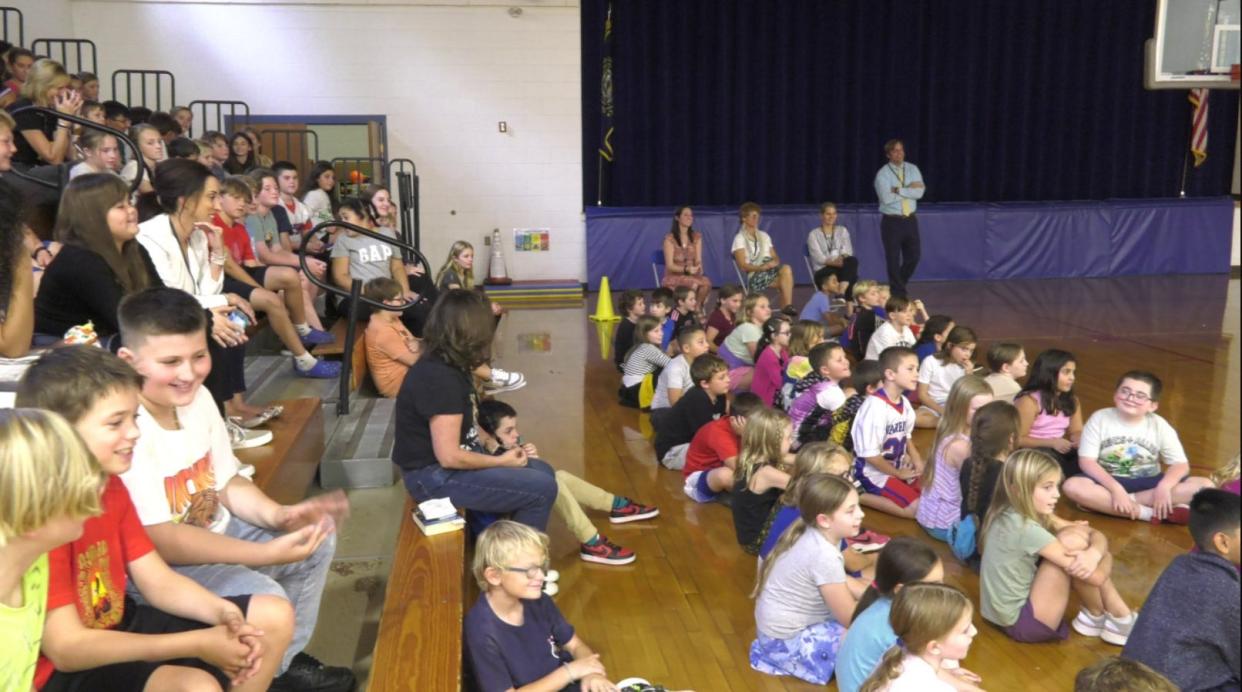 Marston School students and staff learn about the importance of their actions during a Celebration of Kindness.