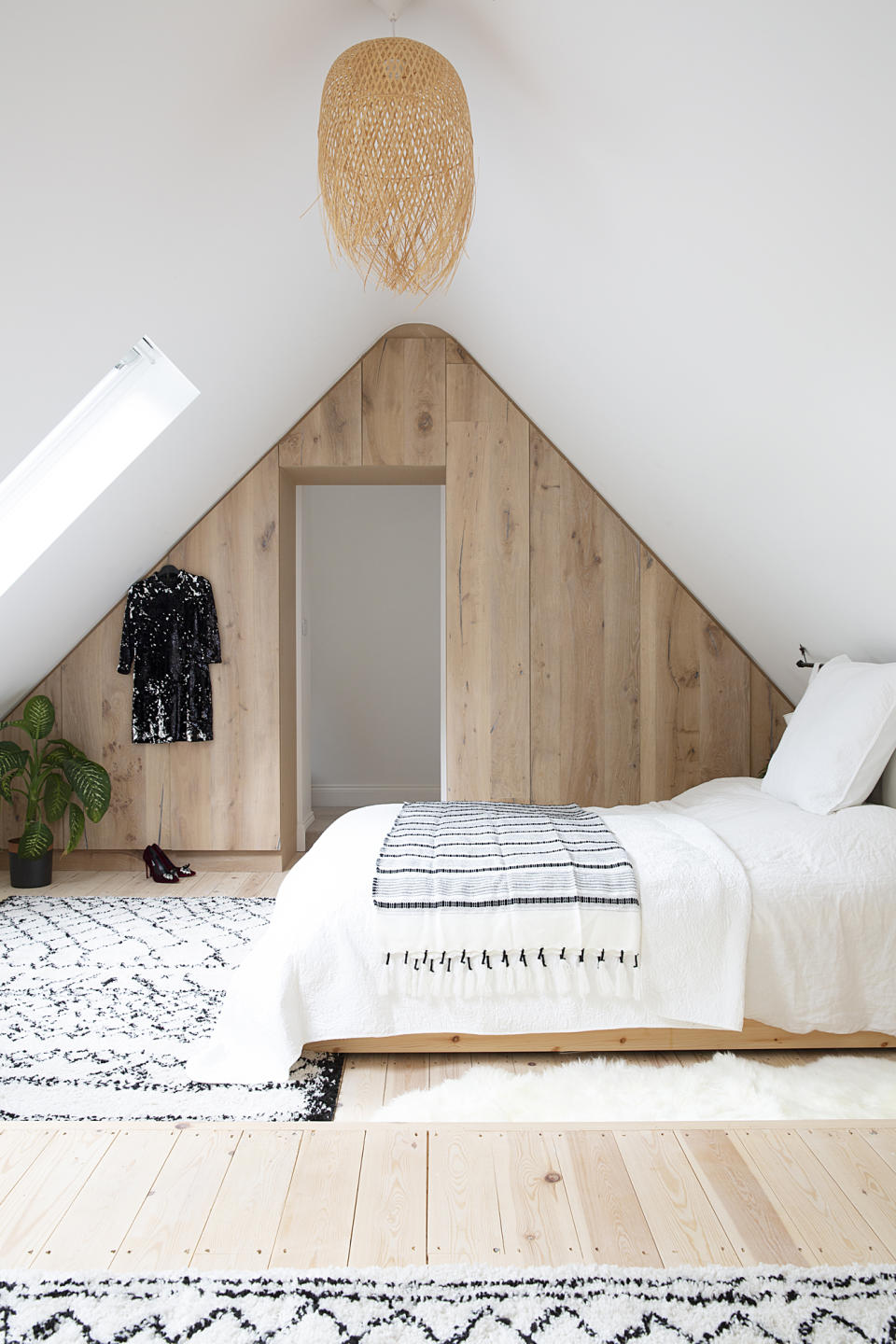 Get a cool Scandi look with wood paneling