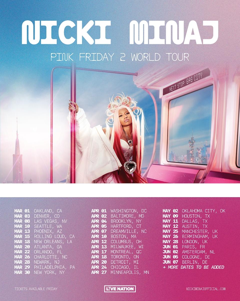 nicki minaj pink friday 2 tour 2024 dates tickets