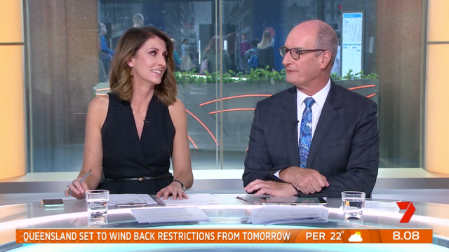 Kylie Gillies and Kochie on Sunrise