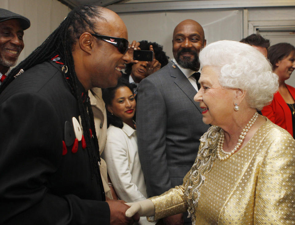 Stevie Wonder meeting the Queen back in 2012. (PA)