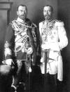 <p>A duo of kings. Nicholas II of Russia and George V of England (grandfather of Queen Elizabeth II) were often remarked upon for how much they looked alike—no doubt due to the fact that their mothers were sisters. </p>