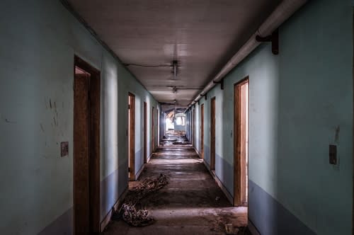 A decrepit hallway