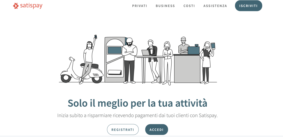 <p>Satispay è una rete di pagamento indipendente dai circuiti tradizionali che può essere utilizzata per micro-pagamenti, trasferimenti di denaro peer-to-peer, acquisti in-store e online e donazioni senza scopo di lucro attraverso una piattaforma mobile. Nell’ultimo anno ha ricevuto investimenti per 15 milioni. Dalla fondazione nel 2013 gli investimenti complessivi sono stati pari a 42,2 milioni di euro. (foto sito web) </p>