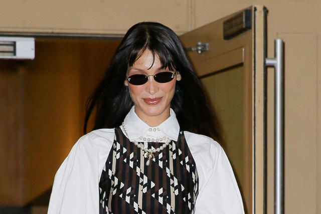 Bella Hadid keeps it trendy as she leaves her apartment with her