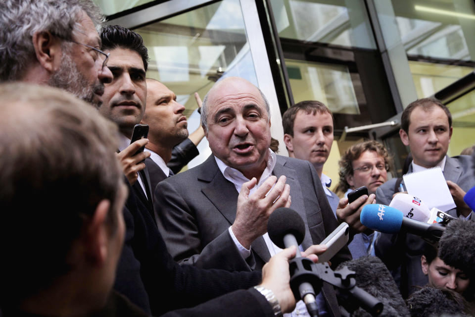 Boris Berezovsky addresses the media outside the Royal Courts of Justice after losing his lawsuit against Chelsea FC owner Roman Abramovich on August 31, 2012 in London, England. Berezovsky sued Abramovich for billions of pounds, claiming he was