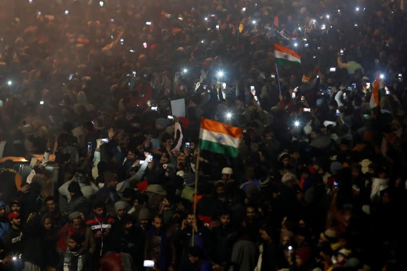 Protest against a new citizenship law, in New Delhi