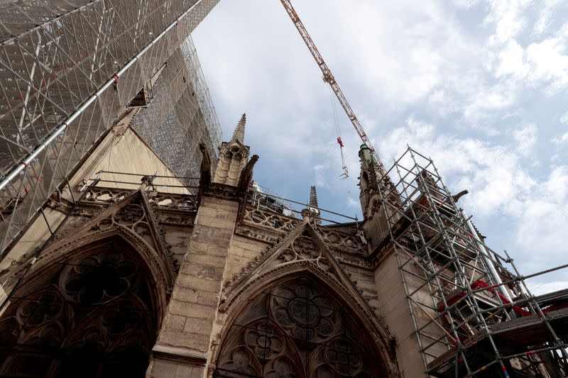 FILE PHOTO: The reconstruction site of the Notre-Dame de Paris Cathedral is pictured in Paris