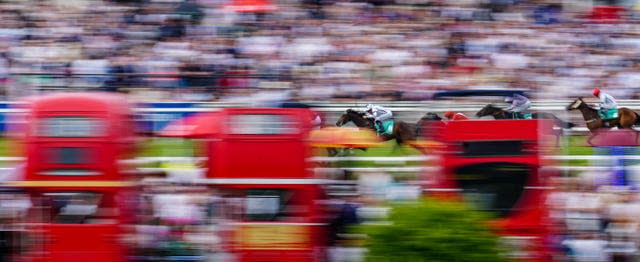 Runners and riders in action during The Poundland Surrey Stakes in early June. The race, part of the Cazoo Derby Festival at Epsom, was won by Ever Given, ridden by Daniel Tudhope and trained by Hugo Palmer. Tudhope previously won the event in 2014, riding That Is The Spirit