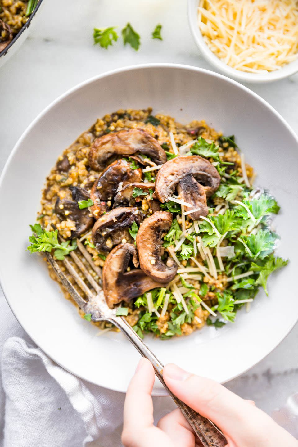 Creamy Mushroom Risotto with Millet