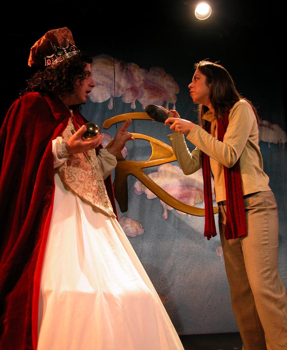 "Laughing Wild," the Christopher Durang play, at the Garage Theater, 2005.L to R: Michael Bias and Marta Rainer.