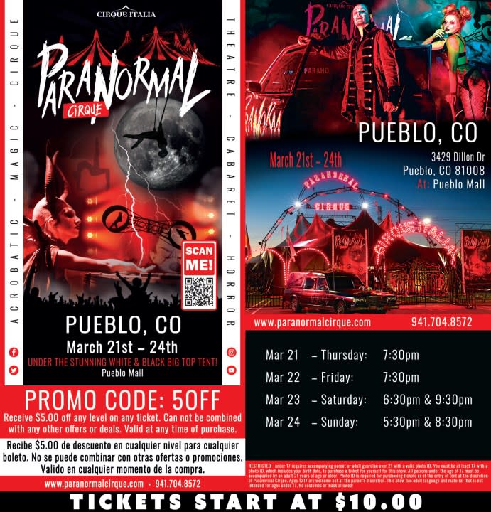 PARANORMAL CIRQUE I (Black Unit) - PUEBLO, CO (Mar 21-24) - 2024 DIGITAL COUPON