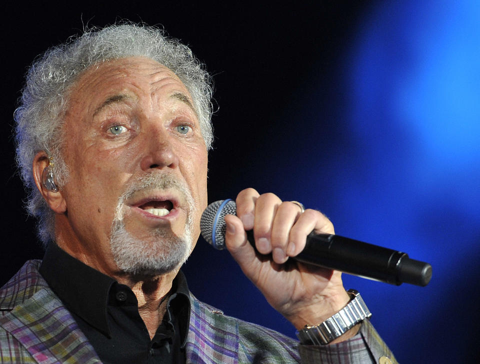 Tom Jones performs on the MTV stage during day one of the V Festival 2015