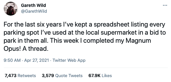 Gareth Wild's Twitter thread has been liked over 67,000 times. (Twitter/@GarethWild)