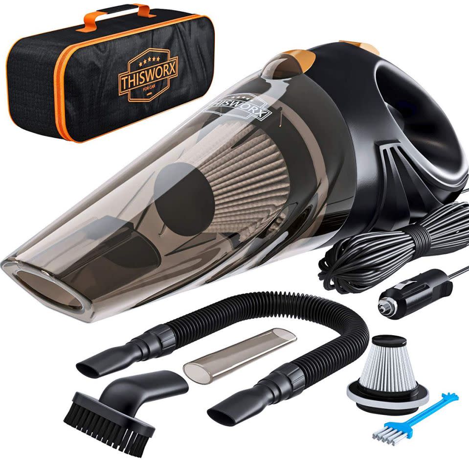 The corded vac comes with various attachments and a handy carry case. (Photo: Amazon)