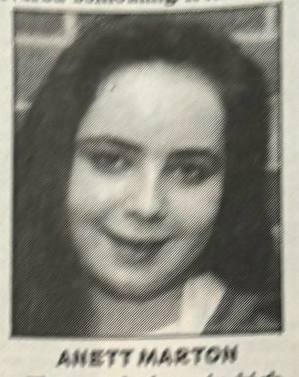 Anett Marton, a foreign-exchange student from Budapest, Hungary, tied for second in the Class B all-around competition while attending Sisseton High School in February of 1992.