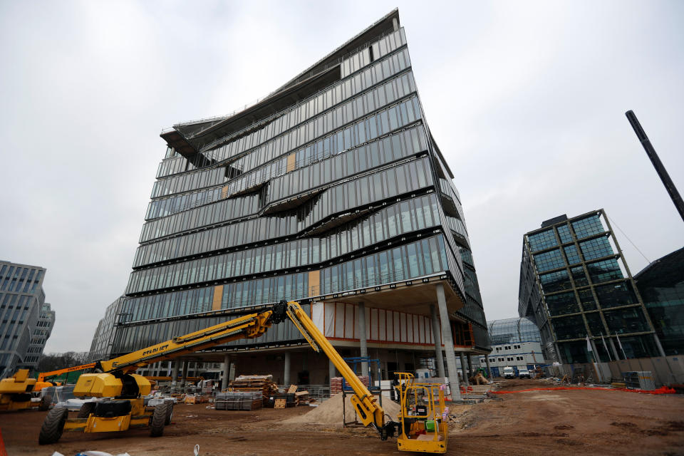 The Cube office building being built near the main railway station in Berlin, Germany. Photo: Fabrizio Bensch/Reuters