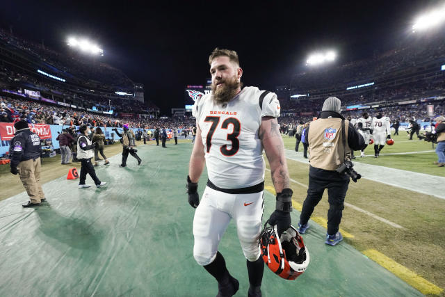 Cincinnati Bengals offensive tackle Jonah Williams (73) lines up for a play  during an NFL football game against the Cleveland Browns, Monday, Oct. 31,  2022, in Cleveland. (AP Photo/Kirk Irwin Stock Photo - Alamy