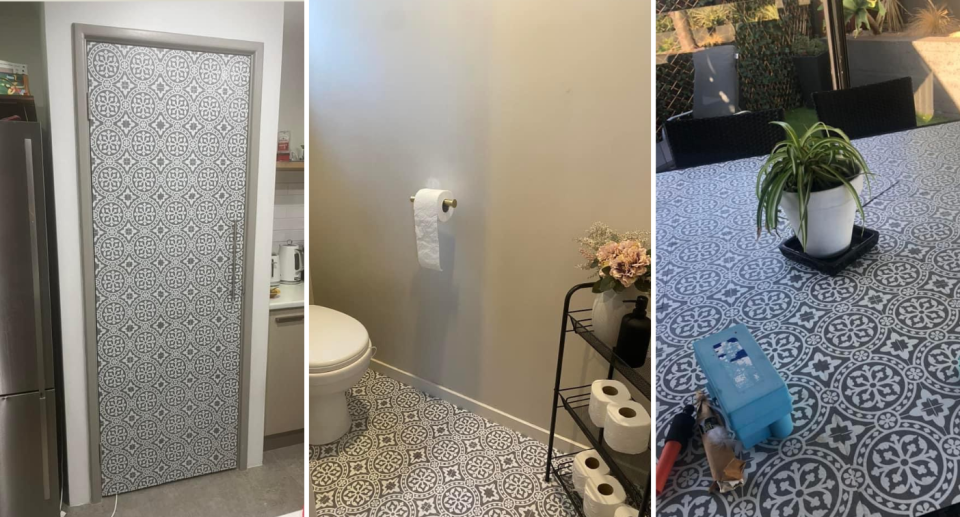 Kmart shoppers shared their DIY success stories using self-adhesive tiles.Photo: Facebook/Kmart Decorations and Hacks