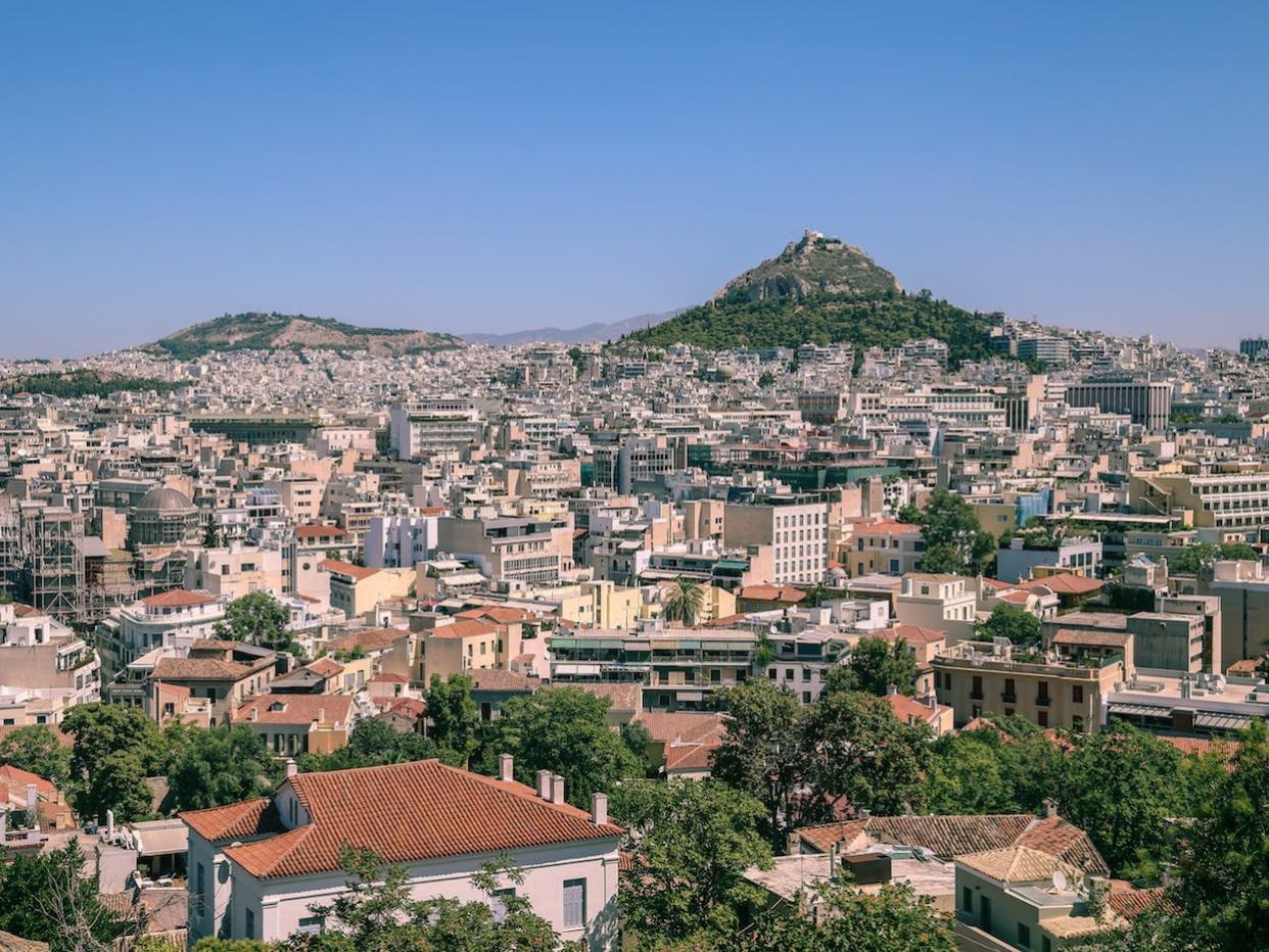 sweeping skyline in athens greece