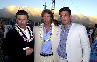 Alec Baldwin , Michael Bay and Ben Affleck aboard the USS John C. Stennis at the after-party for the Honolulu, Hawaii premiere of Touchstone Pictures' Pearl Harbor