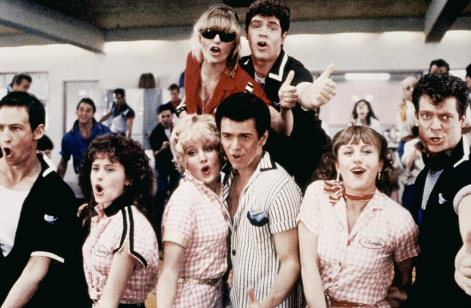 The T-Birds and the Pink Ladies sing 'Score Tonight' in 'Grease 2'