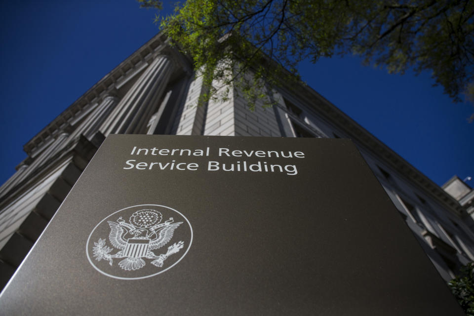 WASHINGTON, DC - APRIL 15: The Internal Revenue Service (IRS) building stands on April 15, 2019 in Washington, DC. April 15 is the deadline in the United States for residents to file their income tax returns. (Photo by Zach Gibson/Getty Images)