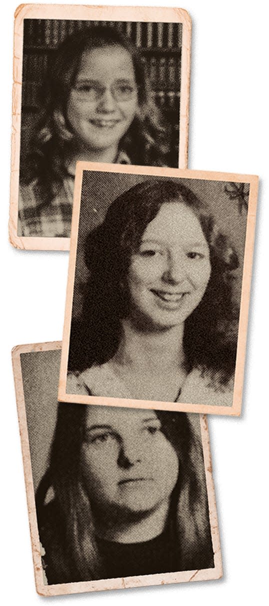 Returning to school was difficult for Sheri (top), Kathie and Kandice. Their names had appeared in the local paper and their physical wounds were still healing.