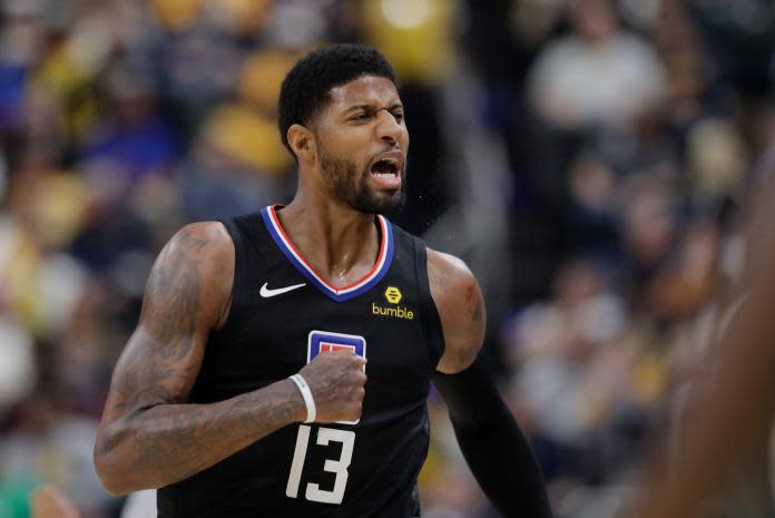 ▲快艇明星前鋒Paul George成為快艇隊史首位多次單場飆進8顆三分球的球員。（圖／美聯社／達志影像）