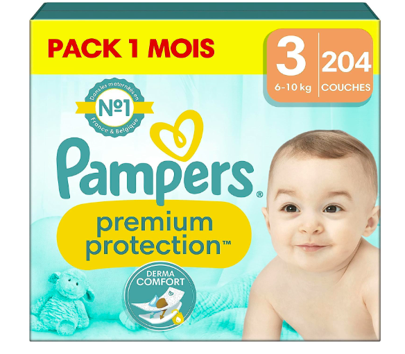 Lot de 200 couches Pampers Taille 3