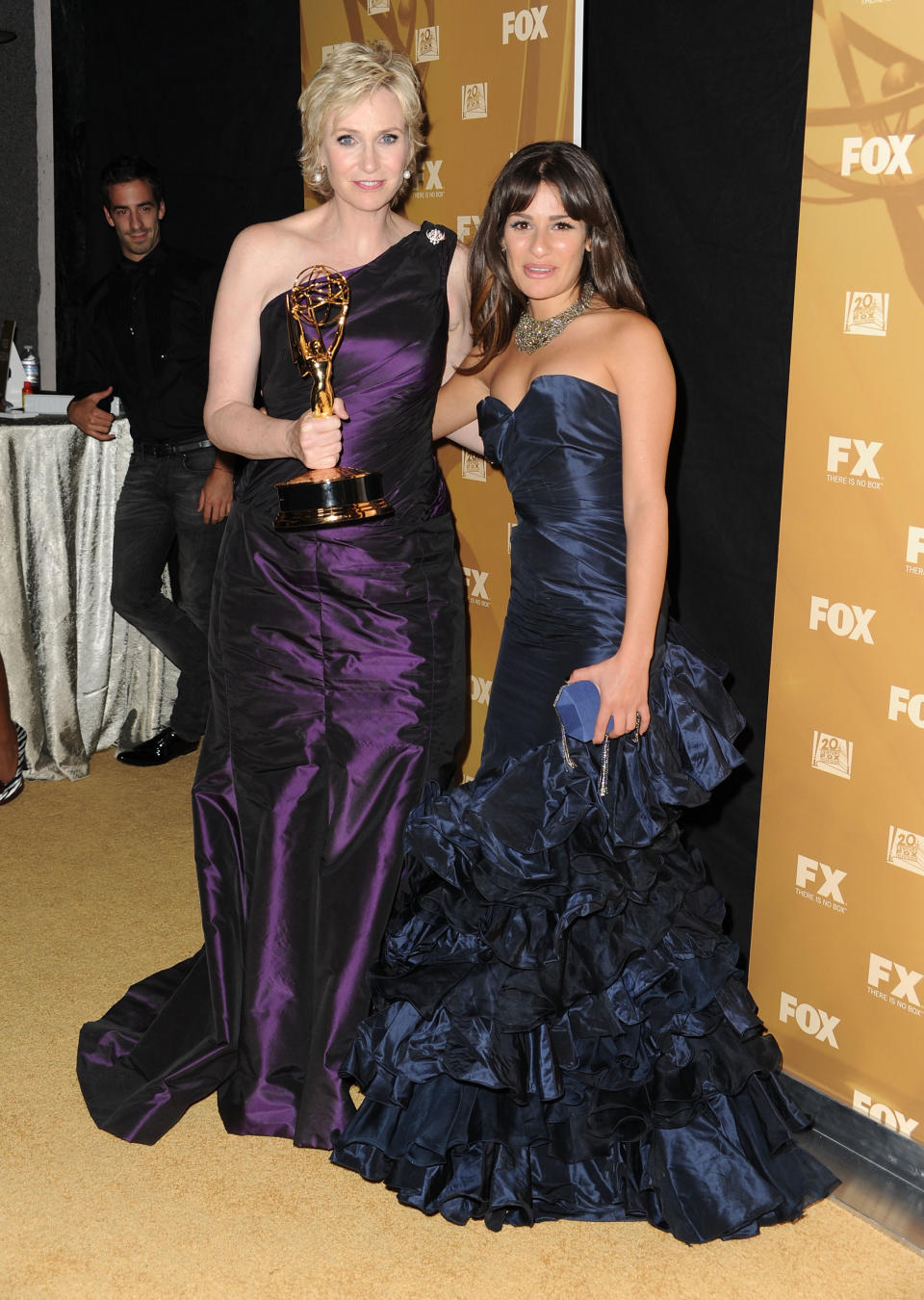Jane Lynch and Lea Michele in 2010 - Credit: Getty