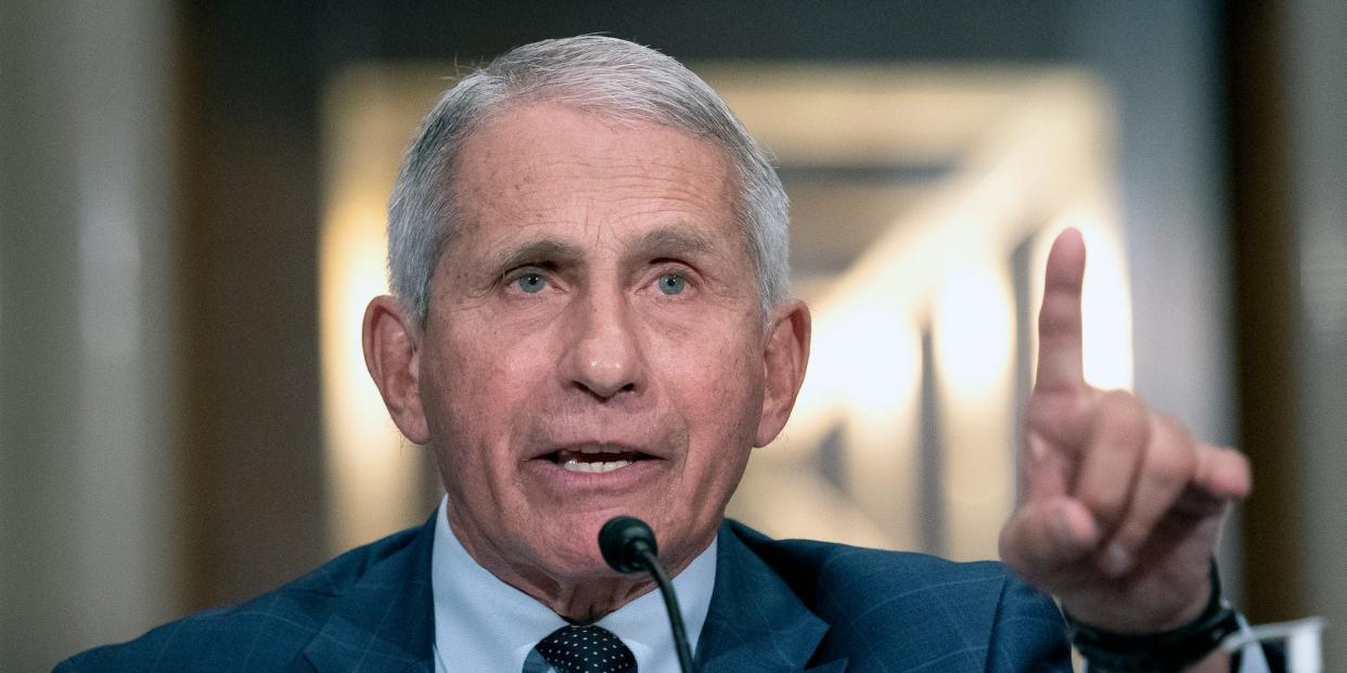 Dr. Anthony Fauci, director of the National Institute of Allergy and Infectious Diseases, testifies before the Senate Health, Education, Labor, and Pensions Committee at the Dirksen Senate Office Building in Washington on Tuesday, July 20, 2021.