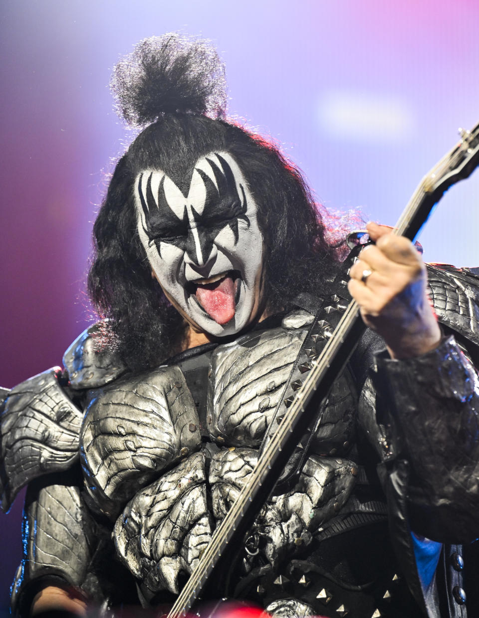 Gene Simmons of KISS performs during the final night of the "Kiss Farewell Tour" on Saturday, Dec. 2, 2023, at Madison Square Garden in New York. (Photo by Evan Agostini/Invision/AP)