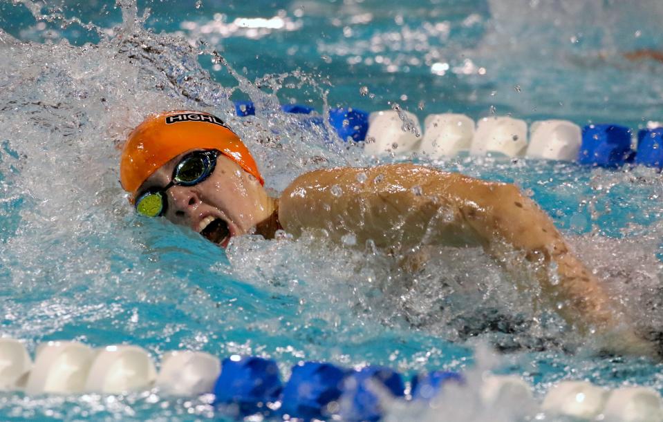 Lake Wales junior Mary Leigh Hardman swims the 100-yard freestyle on Saturday at the 20222 FHSAA Class 2A Swimming and Diving Championships at Sailfish Splashpart Aquatic Center in Stuart.