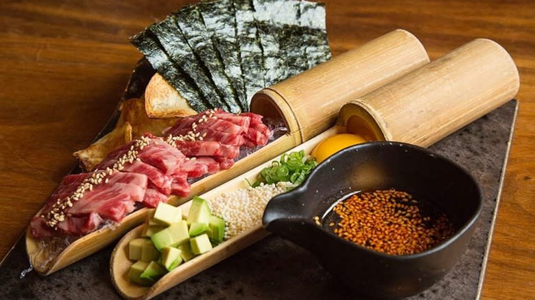 Wagyu tartare fixings platter