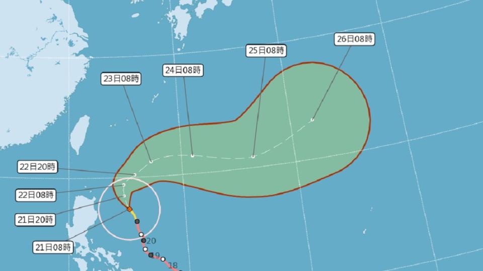 舒力基颱風路徑。（圖／翻攝自中央氣象局）