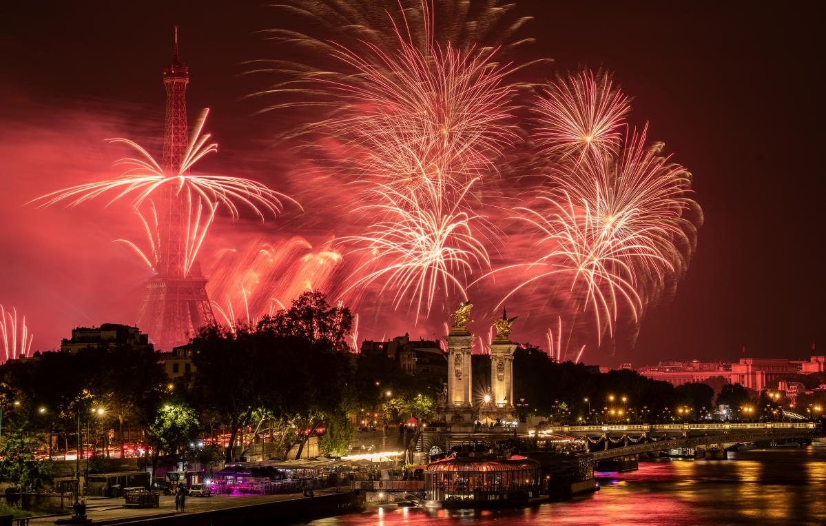 Une Célébration Explosive Déclenche Un Feu D'artifice Vibrant à L'extérieur  Généré Par L'ia