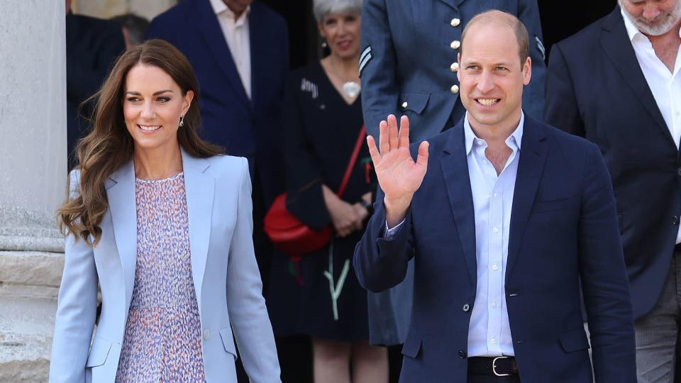 Catherine, Duchess of Cambridge and Prince William departing the Fitzwilliam Museum during an official visit to Cambridgeshire