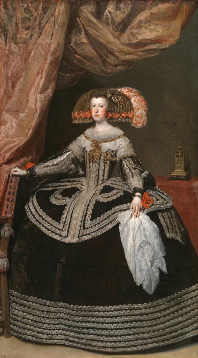La reina doña Mariana de Austria, esposa de Felipe IV por Diego de Velázquez 1653.