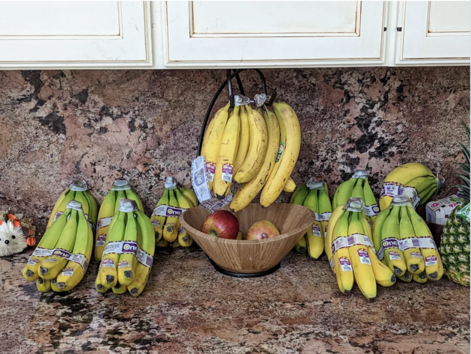 eight bunches of bananas