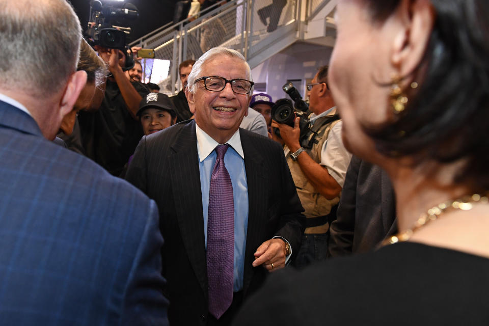 Former NBA Commissioner David Stern poses for a photo before a Spurs-Kings game on Oct. 27, 2016. (Getty)