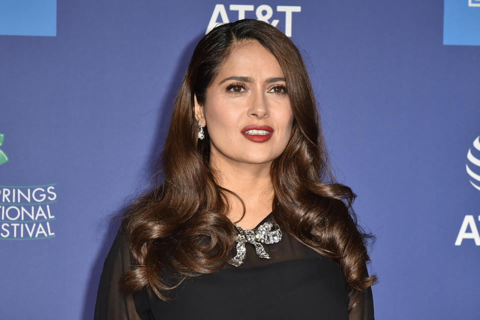 PALM SPRINGS, CALIFORNIA - JANUARY 02: Salma Hayek attends the 31st Annual Palm Springs International Film Festival Gala at Palm Springs Convention Center on January 02, 2020 in Palm Springs, California. (Photo by David Crotty/Patrick McMullan via Getty Images)