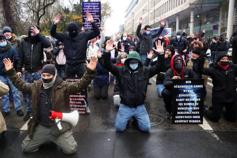 Protest against COVID-19 measures, in Frankfurt