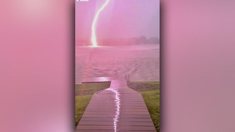 Lightning strike in Willis, Texas on May 16.