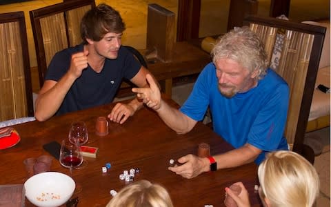 Playing Perudo the night before the storm - Credit: Richard Branson