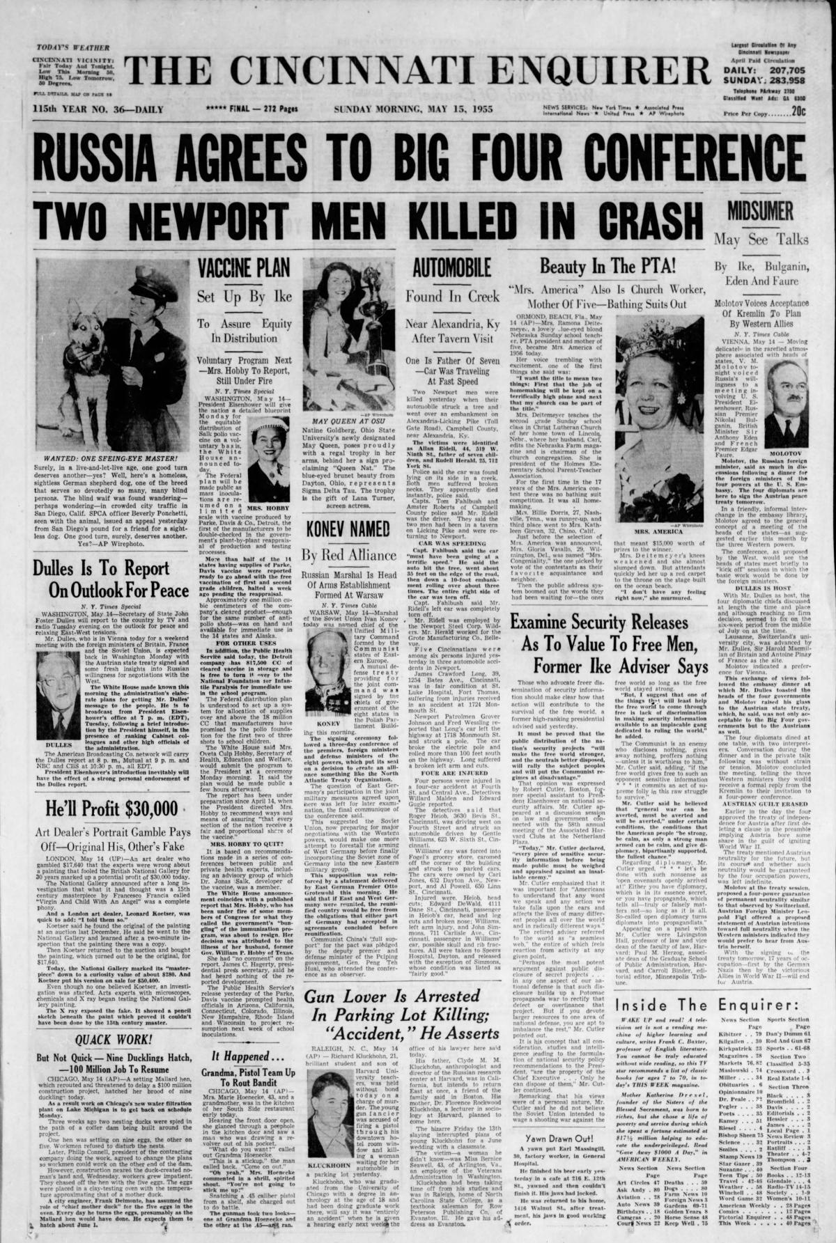 Warsaw Pact founded | Enquirer historic front pages from May 15